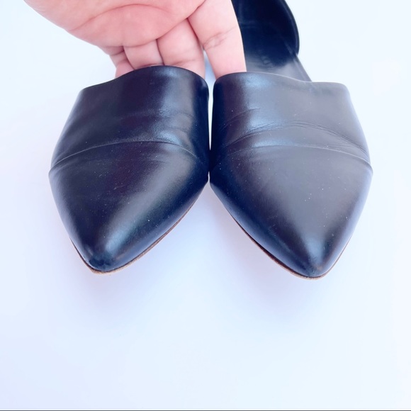 Jenni Kayne D'orsay Black Leather Pointed Flats - Picture 5 of 8